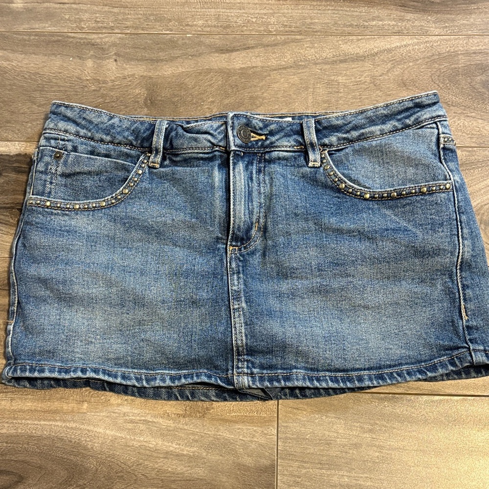 Garage Blue Denim Mini Skirt